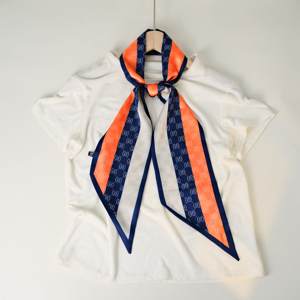 European and American-style Beveled Silk Scarf Cross-border Silk Cashew Dot Long High-end Ribbon Scarf Women's Belt