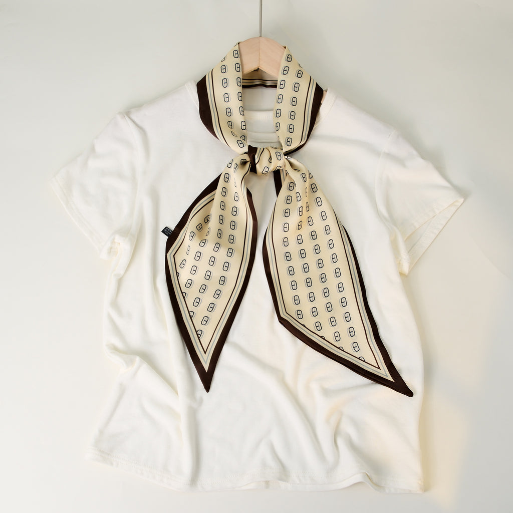 European and American-style Beveled Silk Scarf Cross-border Silk Cashew Dot Long High-end Ribbon Scarf Women's Belt