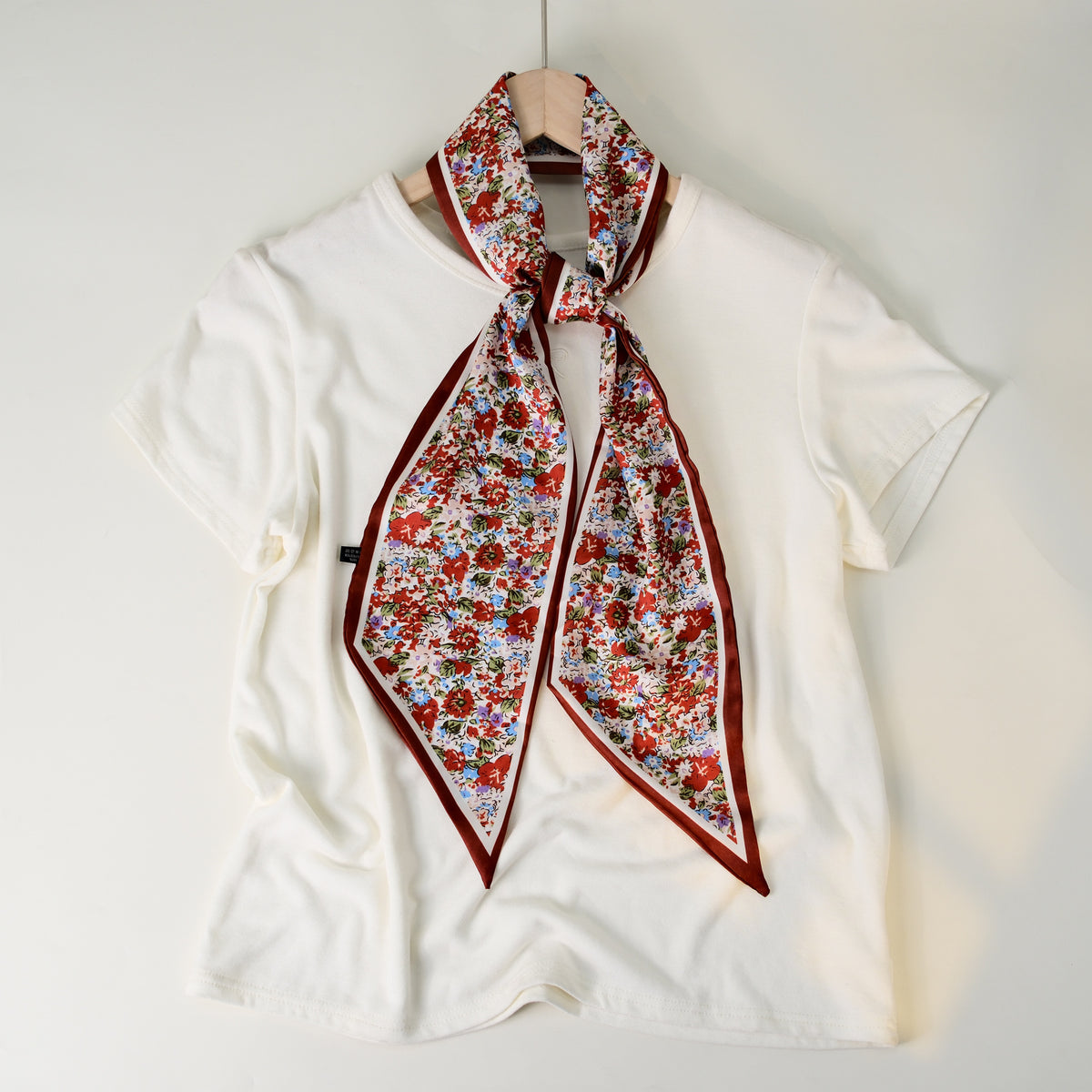European and American-style Beveled Silk Scarf Cross-border Silk Cashew Dot Long High-end Ribbon Scarf Women's Belt
