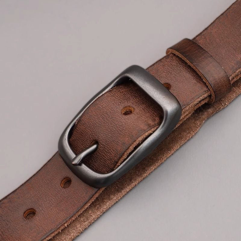 First-Layer Pin Buckle Belt for Men, Retro Versatile Jeans Belt, Simple Casual Leather Belt for Men