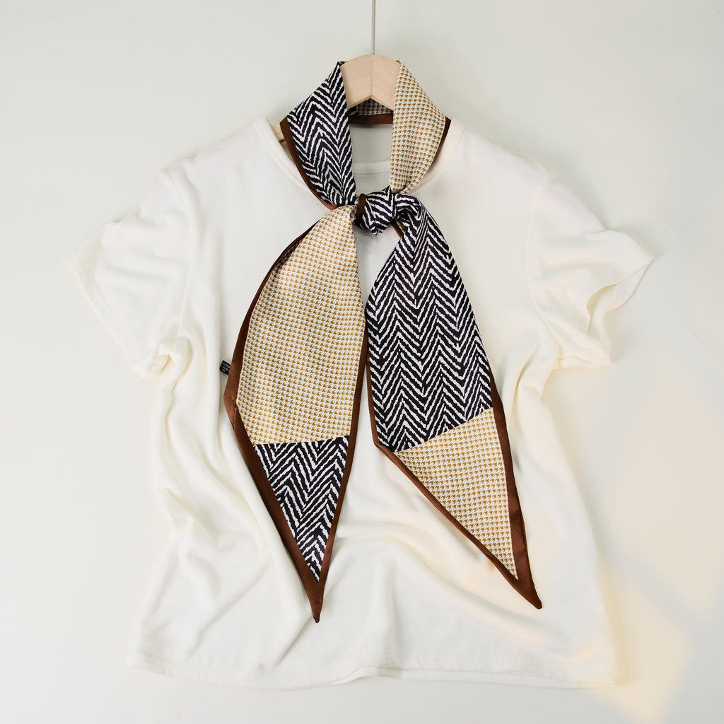 European and American-style Beveled Silk Scarf Cross-border Silk Cashew Dot Long High-end Ribbon Scarf Women's Belt