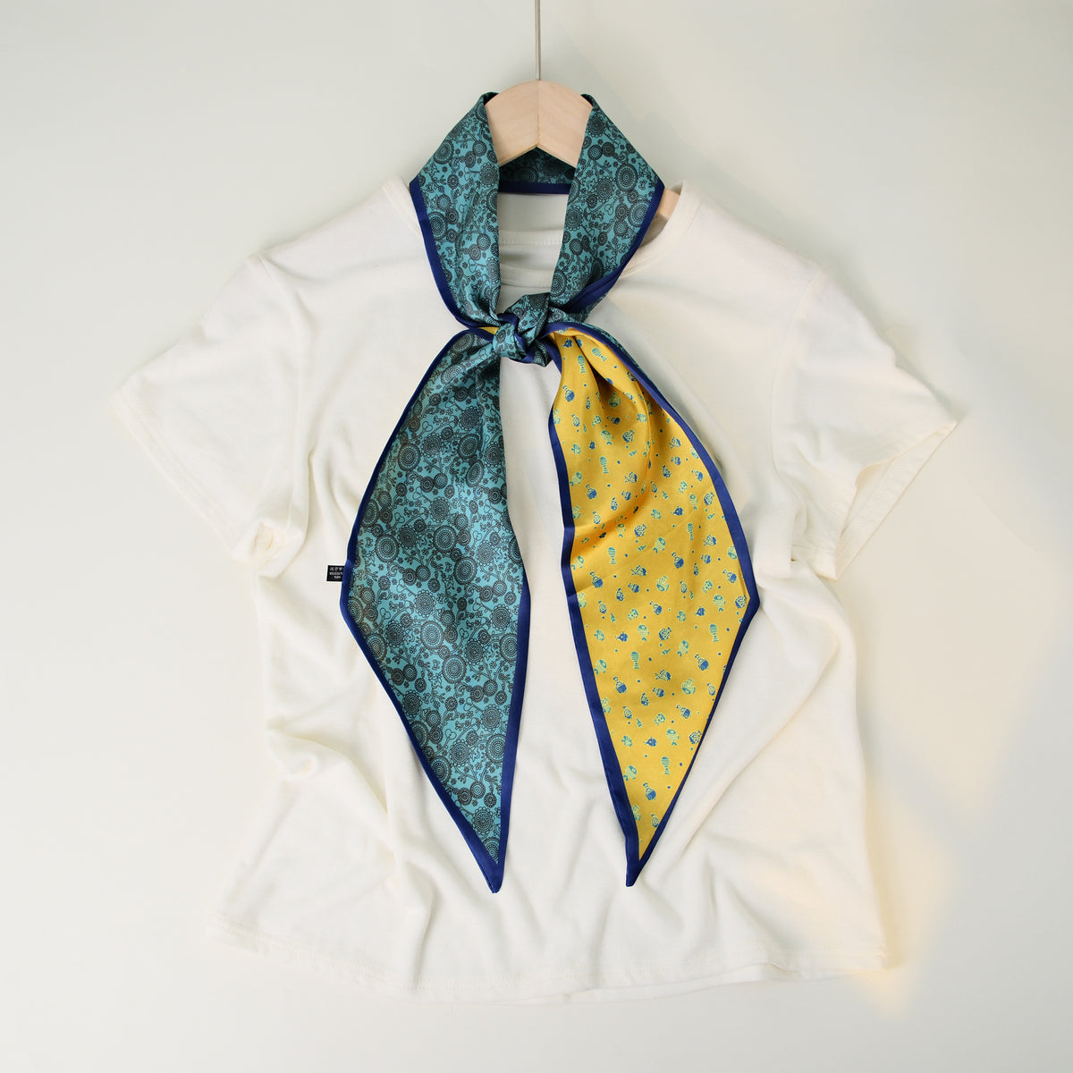 European and American-style Beveled Silk Scarf Cross-border Silk Cashew Dot Long High-end Ribbon Scarf Women's Belt