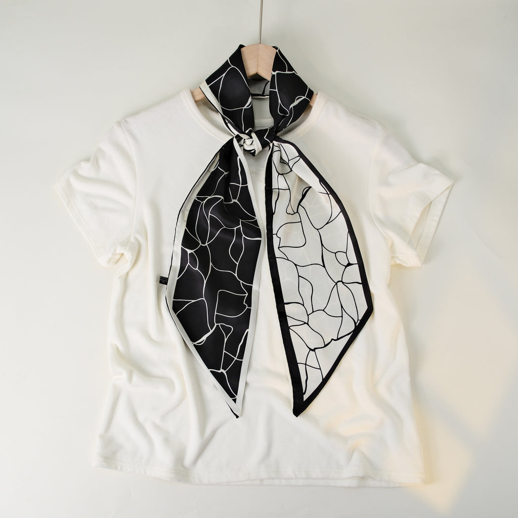 European and American-style Beveled Silk Scarf Cross-border Silk Cashew Dot Long High-end Ribbon Scarf Women's Belt