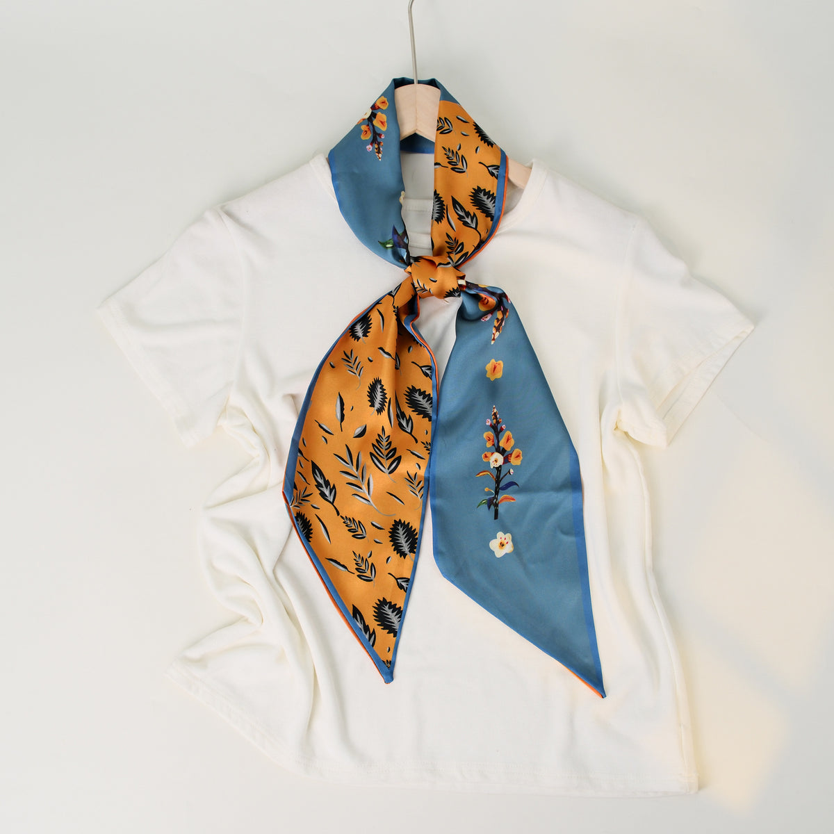 European and American-style Beveled Silk Scarf Cross-border Silk Cashew Dot Long High-end Ribbon Scarf Women's Belt