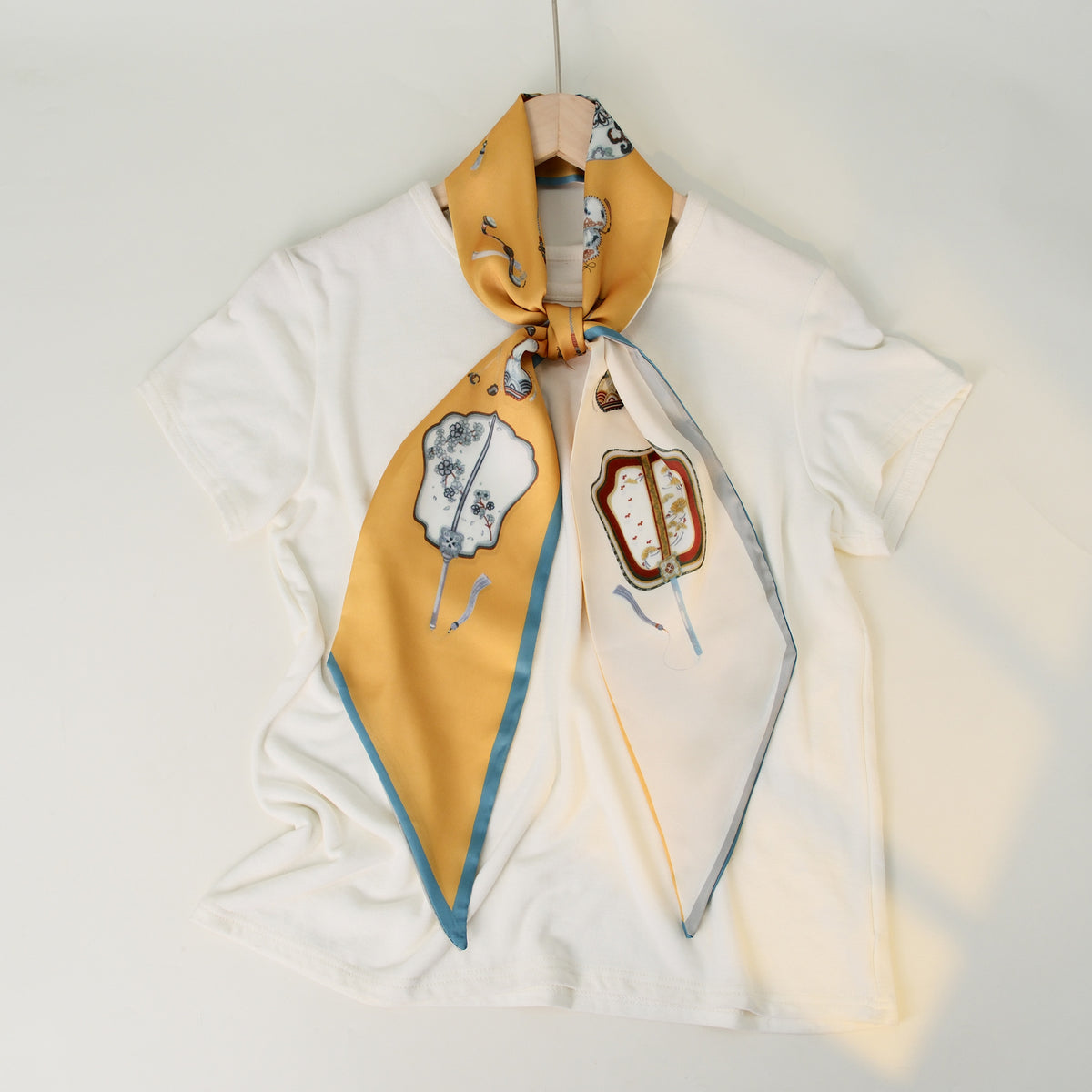 European and American-style Beveled Silk Scarf Cross-border Silk Cashew Dot Long High-end Ribbon Scarf Women's Belt