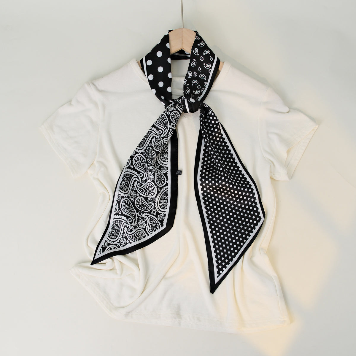 European and American-style Beveled Silk Scarf Cross-border Silk Cashew Dot Long High-end Ribbon Scarf Women's Belt