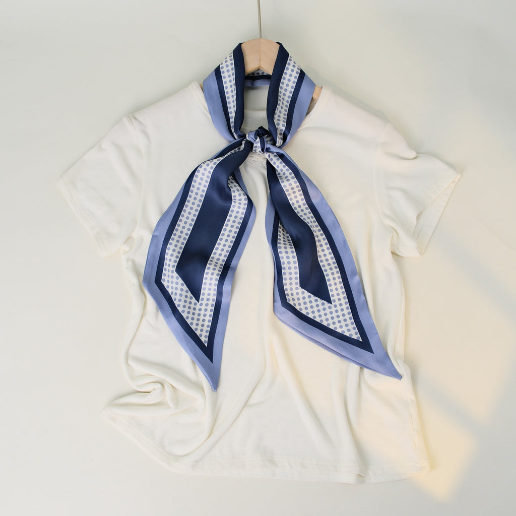 European and American-style Beveled Silk Scarf Cross-border Silk Cashew Dot Long High-end Ribbon Scarf Women's Belt