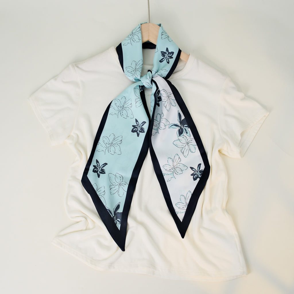 European and American-style Beveled Silk Scarf Cross-border Silk Cashew Dot Long High-end Ribbon Scarf Women's Belt