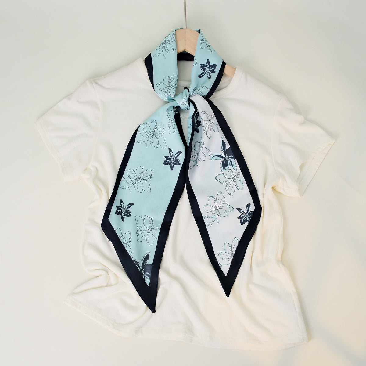 European and American-style Beveled Silk Scarf Cross-border Silk Cashew Dot Long High-end Ribbon Scarf Women's Belt