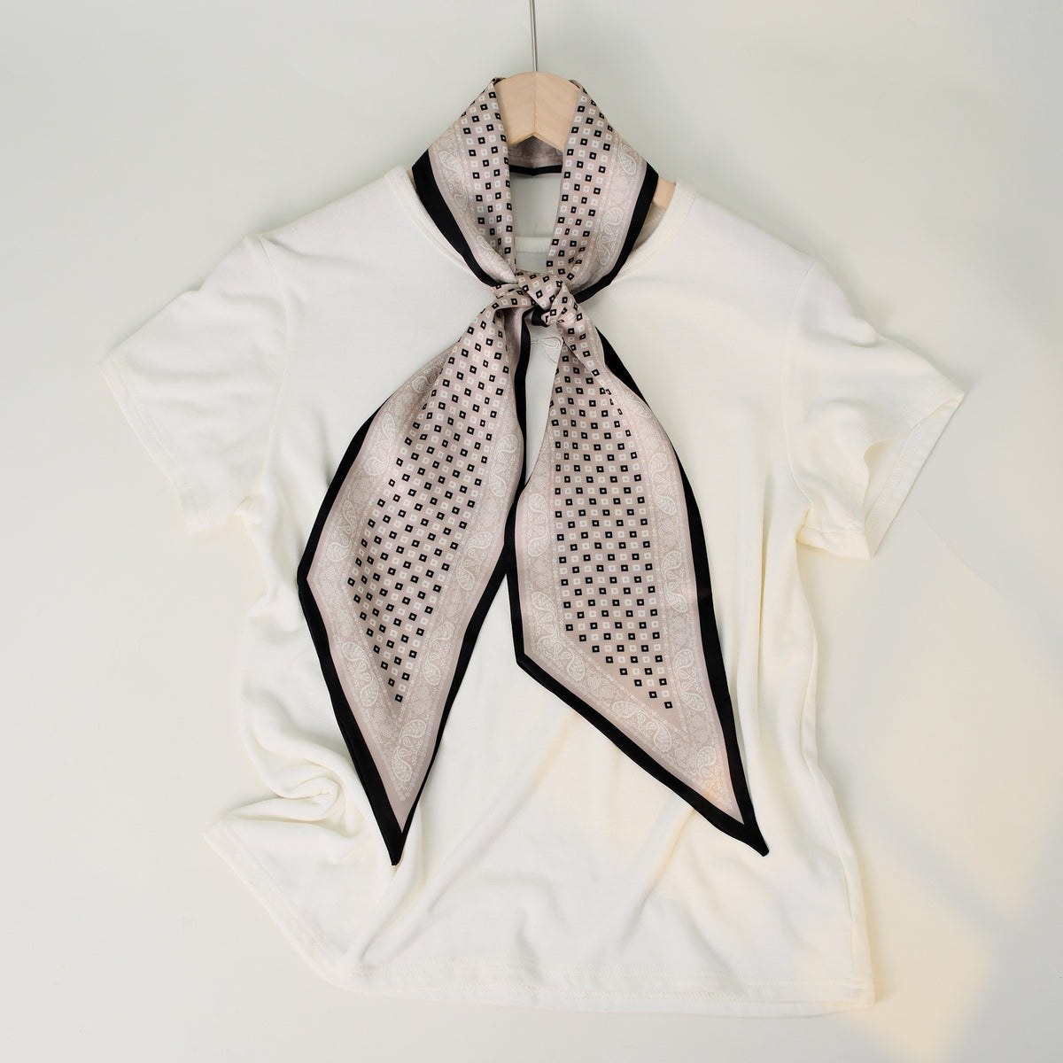 European and American-style Beveled Silk Scarf Cross-border Silk Cashew Dot Long High-end Ribbon Scarf Women's Belt
