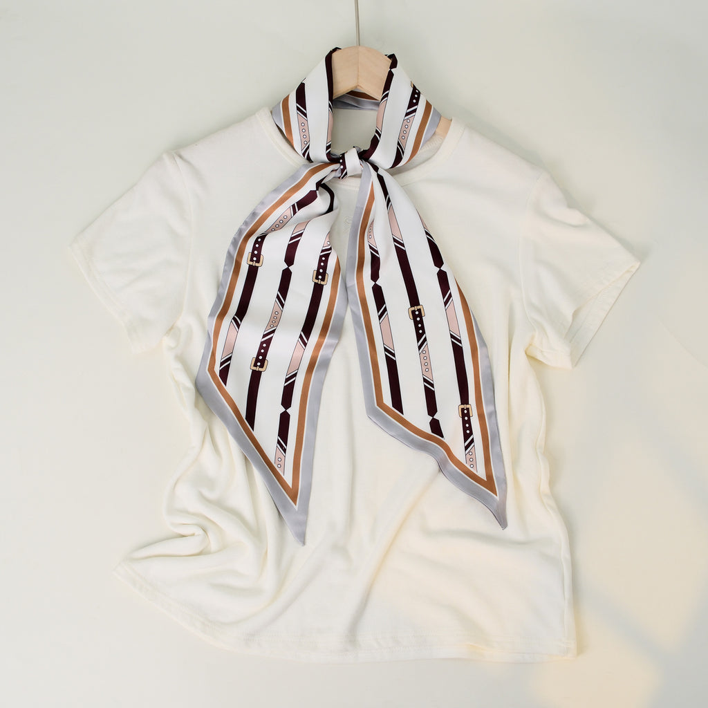European and American-style Beveled Silk Scarf Cross-border Silk Cashew Dot Long High-end Ribbon Scarf Women's Belt