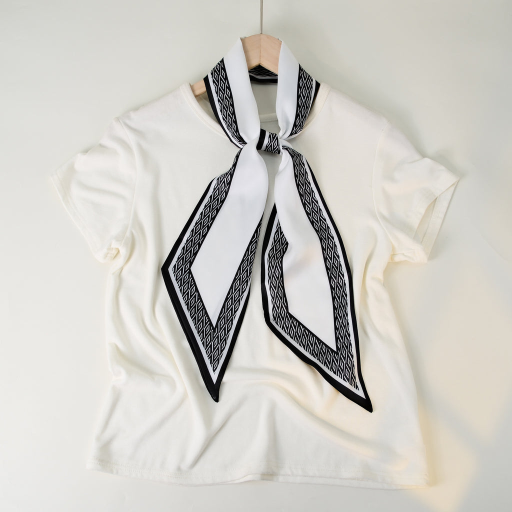 European and American-style Beveled Silk Scarf Cross-border Silk Cashew Dot Long High-end Ribbon Scarf Women's Belt
