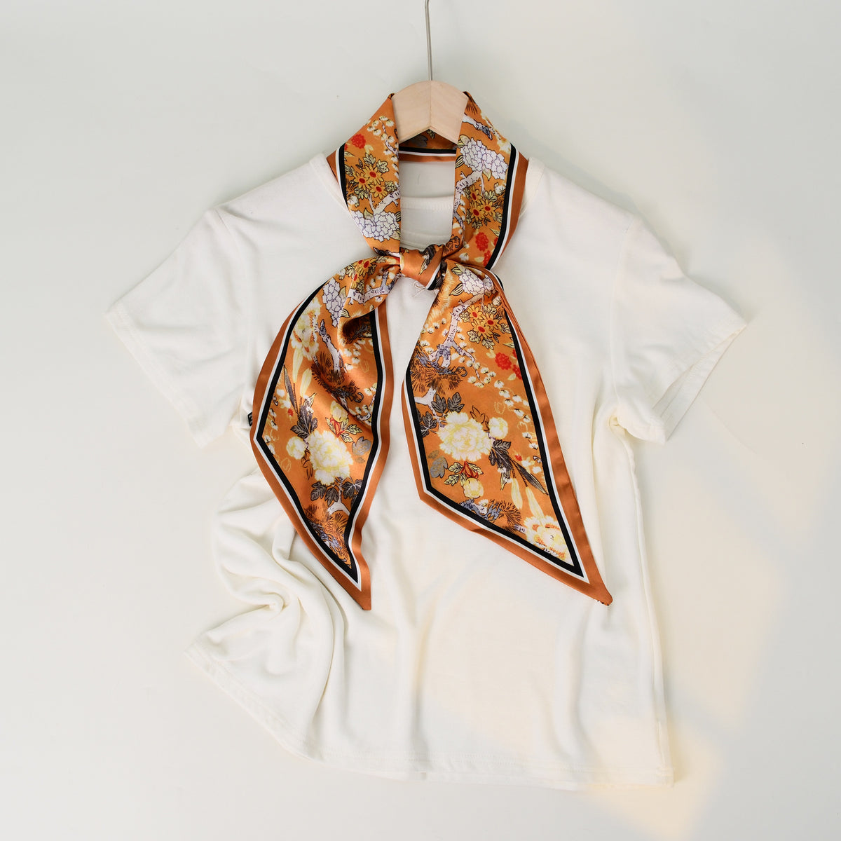 European and American-style Beveled Silk Scarf Cross-border Silk Cashew Dot Long High-end Ribbon Scarf Women's Belt