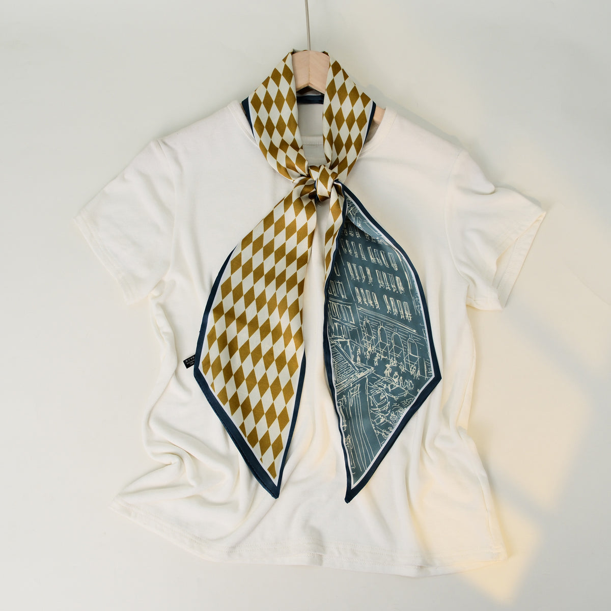 European and American-style Beveled Silk Scarf Cross-border Silk Cashew Dot Long High-end Ribbon Scarf Women's Belt