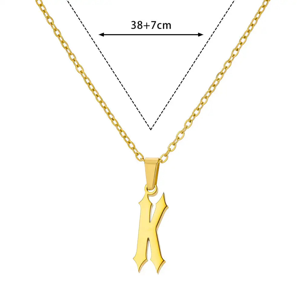 A-Z Initial Letter Stainless Steel Necklace Gold Plated Alphabet Pendant Chain BFF Necklaces For Mom Jewelry Gift collar hombre