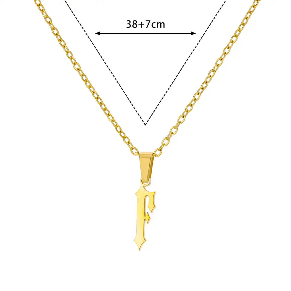 A-Z Initial Letter Stainless Steel Necklace Gold Plated Alphabet Pendant Chain BFF Necklaces For Mom Jewelry Gift collar hombre