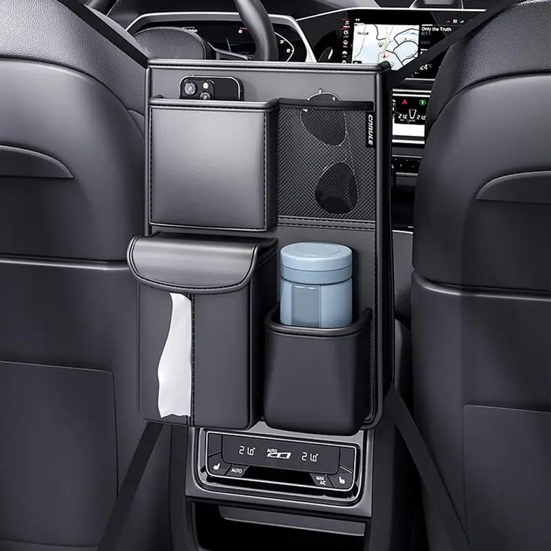 Car Front Seats Between Storage Bag Auto Seat Back Handbag Holder Tissue Box With Multiple Pockets Car Seat Organizer Bag