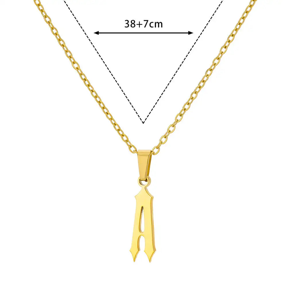 A-Z Initial Letter Stainless Steel Necklace Gold Plated Alphabet Pendant Chain BFF Necklaces For Mom Jewelry Gift collar hombre