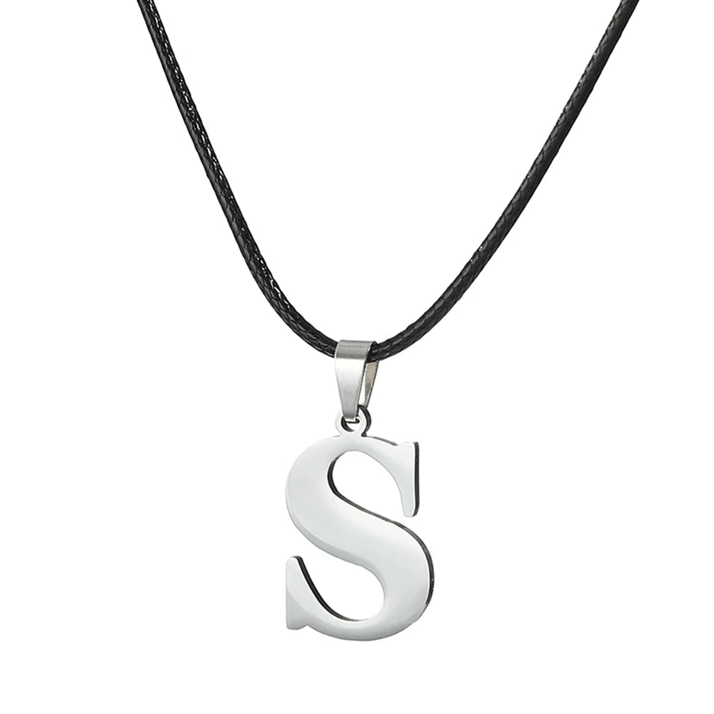 New Stainless Steel A-Z Alphabet Initial Necklace 26 English Letter Necklace For Men Women Personalize Jewelry Gifts