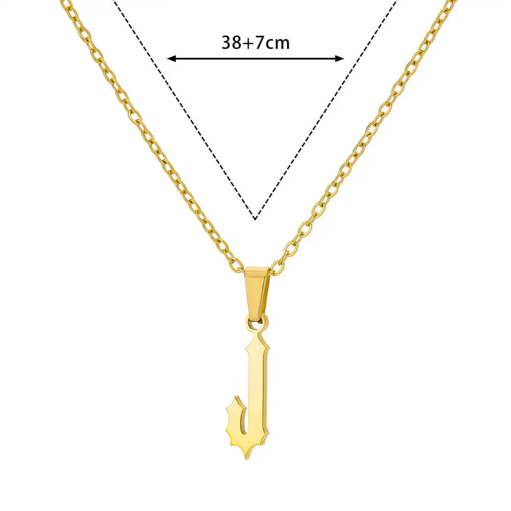 A-Z Initial Letter Stainless Steel Necklace Gold Plated Alphabet Pendant Chain BFF Necklaces For Mom Jewelry Gift collar hombre
