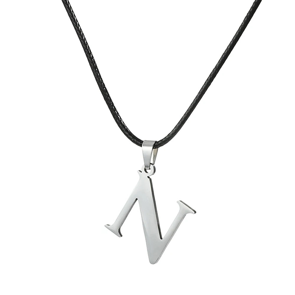 New Stainless Steel A-Z Alphabet Initial Necklace 26 English Letter Necklace For Men Women Personalize Jewelry Gifts