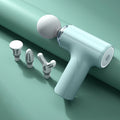A Portable Electric Fascia Massage Gun, 4 Replaceable Massage Heads, 6-Speed Mode Adjustment, Deep Tissue Impact Muscles, Reliev