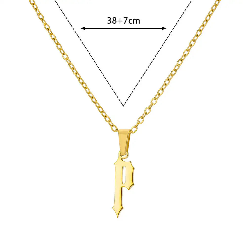 A-Z Initial Letter Stainless Steel Necklace Gold Plated Alphabet Pendant Chain BFF Necklaces For Mom Jewelry Gift collar hombre