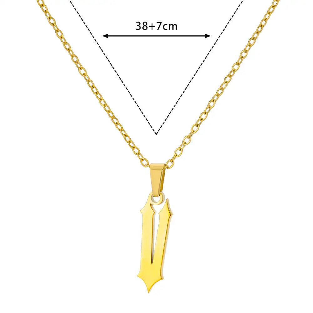 A-Z Initial Letter Stainless Steel Necklace Gold Plated Alphabet Pendant Chain BFF Necklaces For Mom Jewelry Gift collar hombre