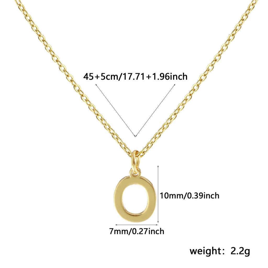 Personalized Brass " A-Z " Capital Pendant Necklace 18K Gold Plated Alphabet Initial Letter Name Jewelry For Women Gift