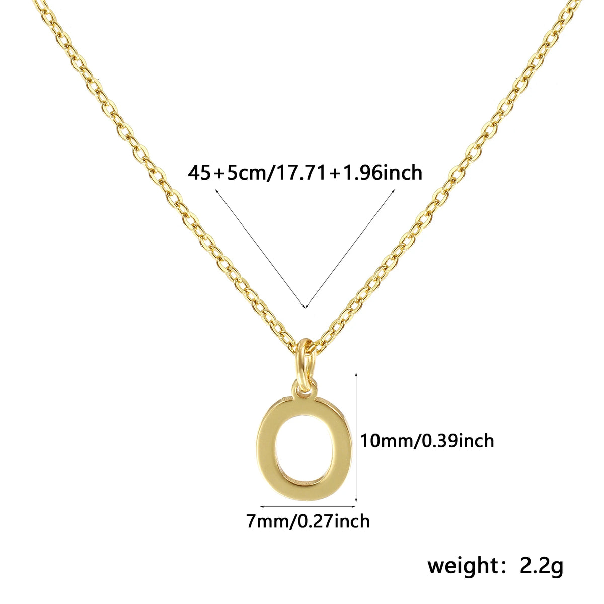 Personalized Brass " A-Z " Capital Pendant Necklace 18K Gold Plated Alphabet Initial Letter Name Jewelry For Women Gift