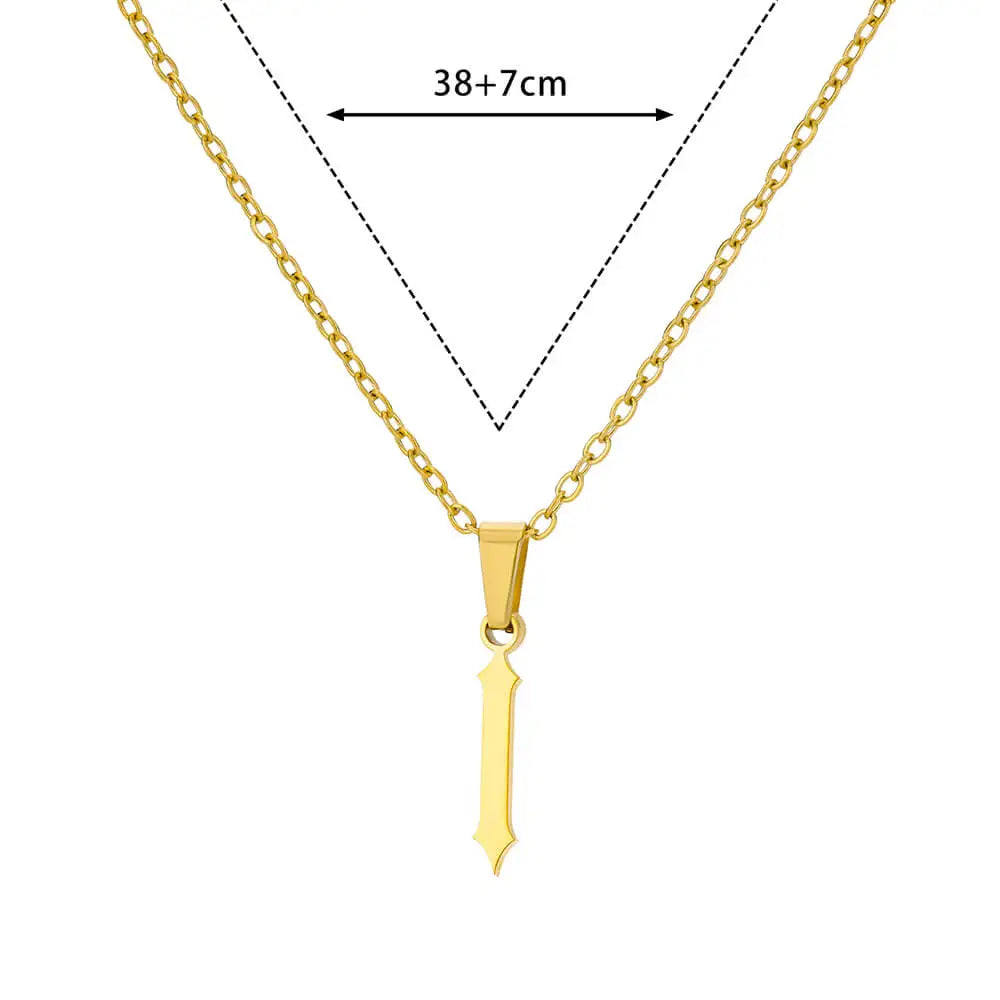 A-Z Initial Letter Stainless Steel Necklace Gold Plated Alphabet Pendant Chain BFF Necklaces For Mom Jewelry Gift collar hombre