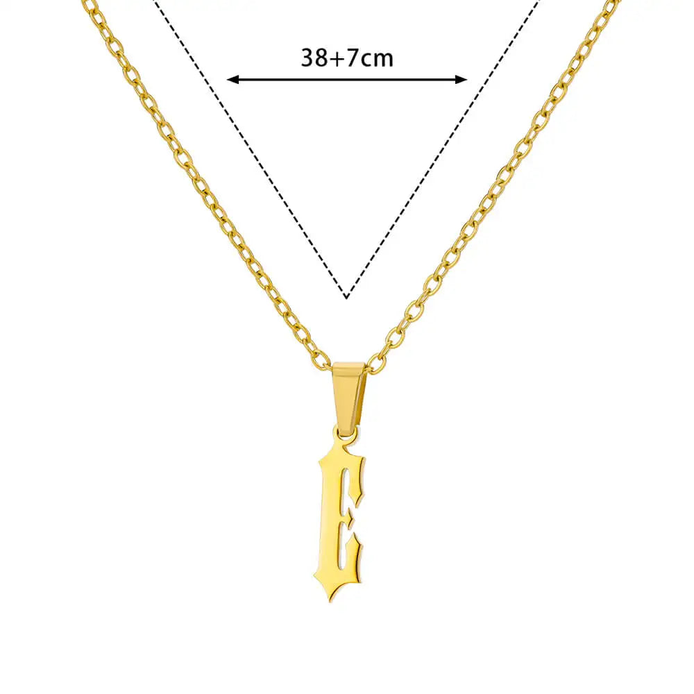 A-Z Initial Letter Stainless Steel Necklace Gold Plated Alphabet Pendant Chain BFF Necklaces For Mom Jewelry Gift collar hombre
