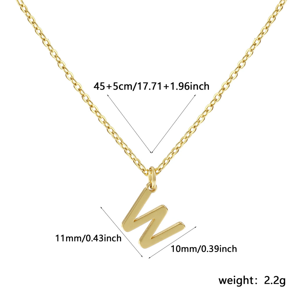 Personalized Brass " A-Z " Capital Pendant Necklace 18K Gold Plated Alphabet Initial Letter Name Jewelry For Women Gift