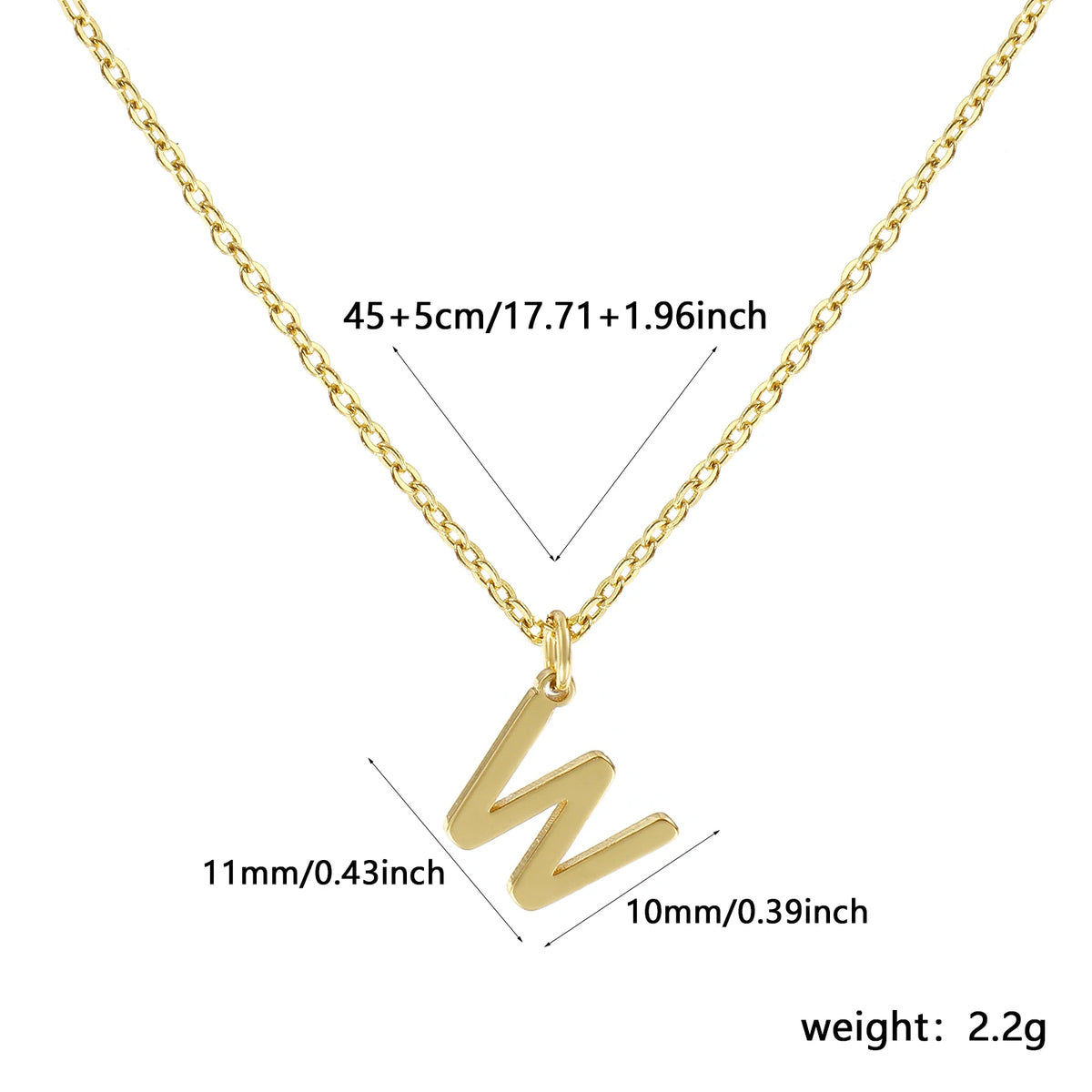 Personalized Brass " A-Z " Capital Pendant Necklace 18K Gold Plated Alphabet Initial Letter Name Jewelry For Women Gift
