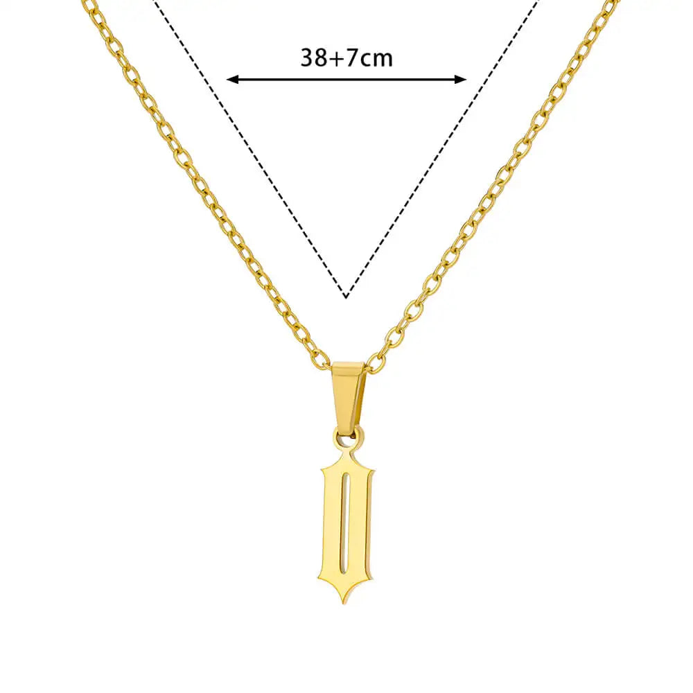 A-Z Initial Letter Stainless Steel Necklace Gold Plated Alphabet Pendant Chain BFF Necklaces For Mom Jewelry Gift collar hombre