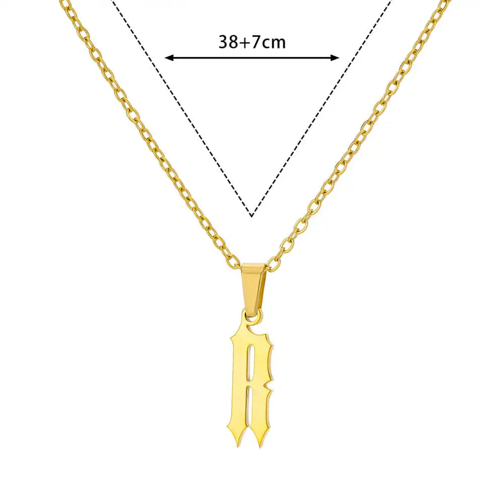 A-Z Initial Letter Stainless Steel Necklace Gold Plated Alphabet Pendant Chain BFF Necklaces For Mom Jewelry Gift collar hombre
