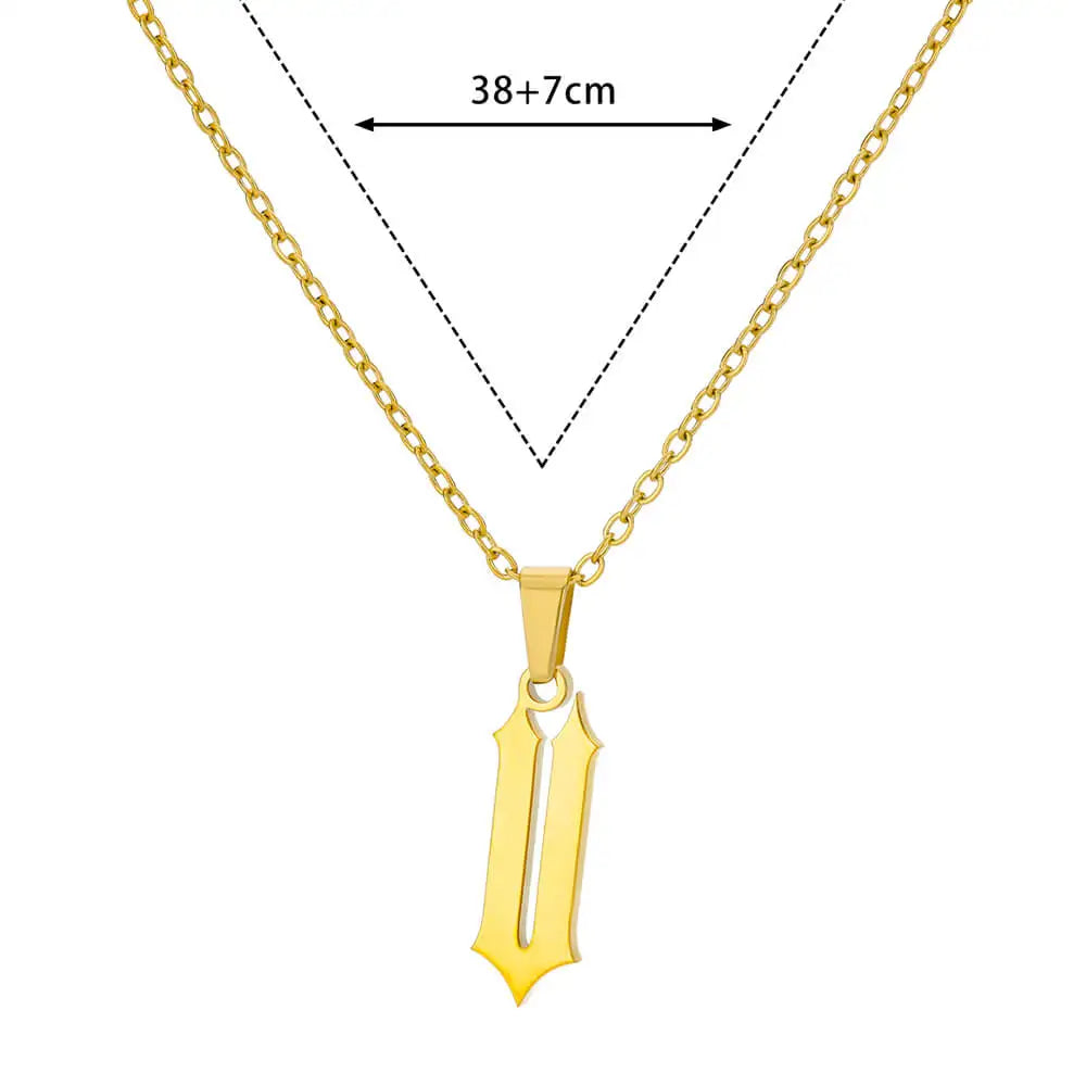 A-Z Initial Letter Stainless Steel Necklace Gold Plated Alphabet Pendant Chain BFF Necklaces For Mom Jewelry Gift collar hombre