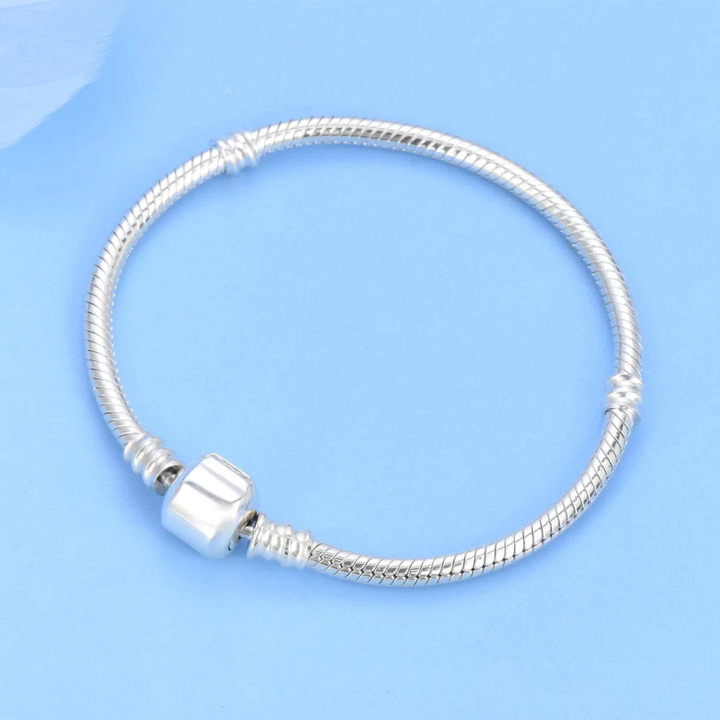 High quality bracelet 925 sterling silver classic bucket buckle bracelet fit original charm beads DIY women's jewelry Gifts