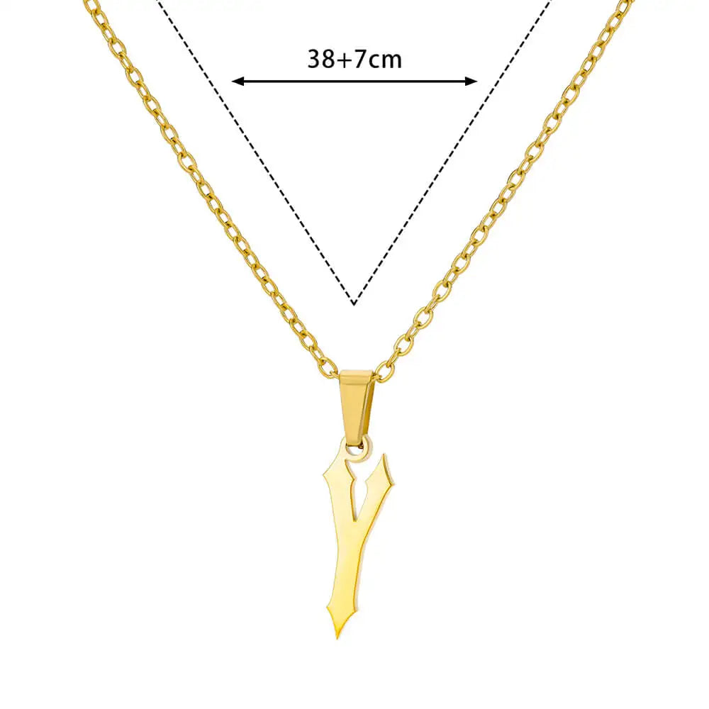 A-Z Initial Letter Stainless Steel Necklace Gold Plated Alphabet Pendant Chain BFF Necklaces For Mom Jewelry Gift collar hombre