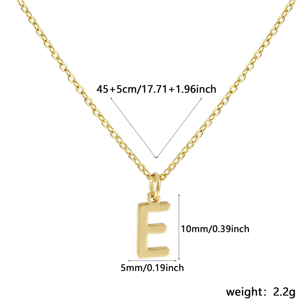 Personalized Brass " A-Z " Capital Pendant Necklace 18K Gold Plated Alphabet Initial Letter Name Jewelry For Women Gift
