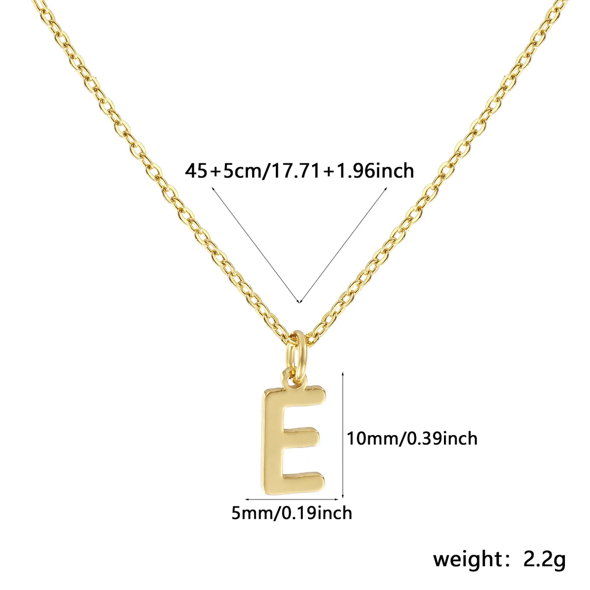 Personalized Brass " A-Z " Capital Pendant Necklace 18K Gold Plated Alphabet Initial Letter Name Jewelry For Women Gift