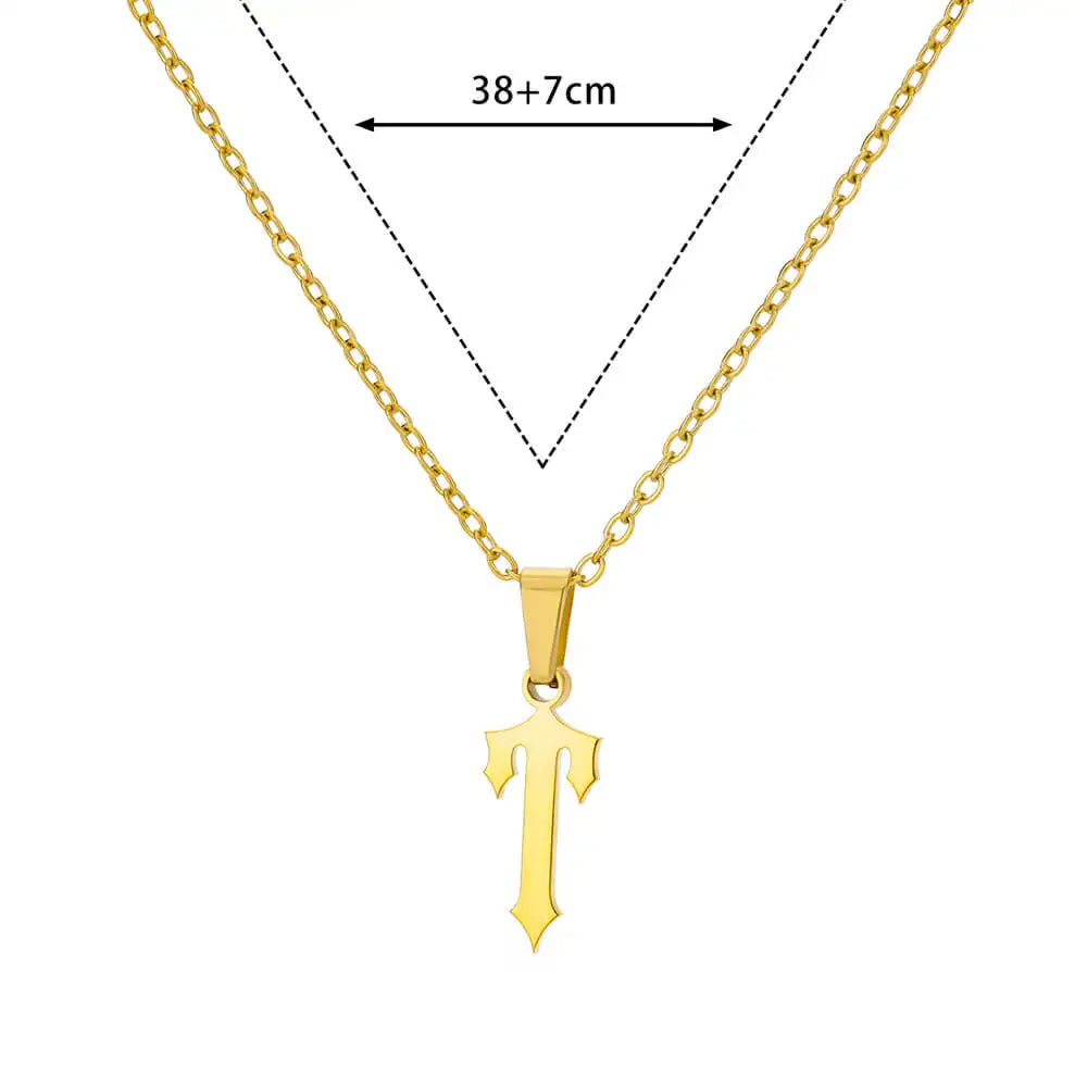 A-Z Initial Letter Stainless Steel Necklace Gold Plated Alphabet Pendant Chain BFF Necklaces For Mom Jewelry Gift collar hombre