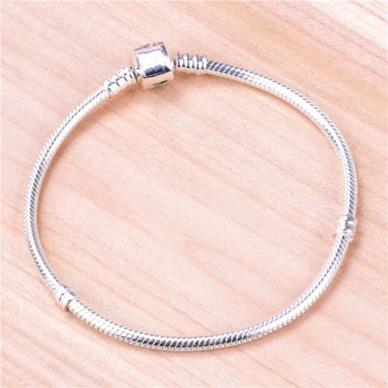 Handmade Original Fine Jewelry 925 Sterling Silver Charm Bracelet Soft Smooth Snake Bone Bracelets For Women