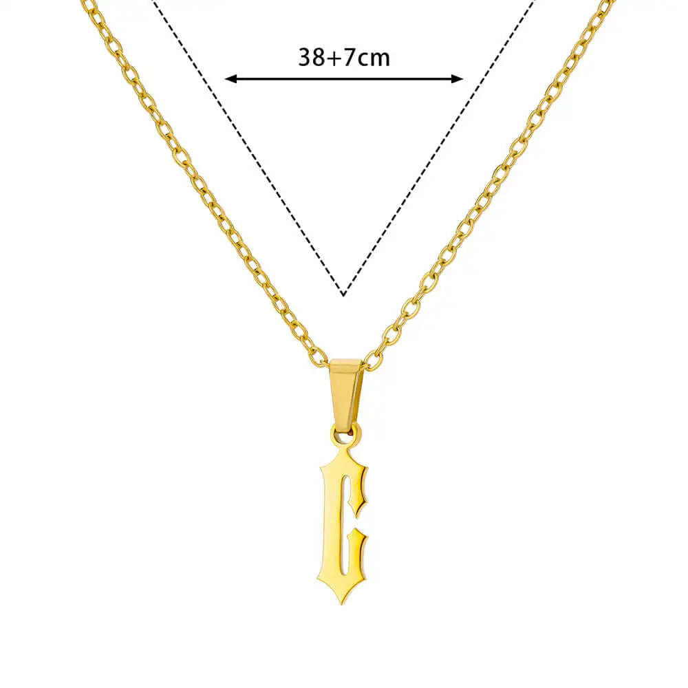 A-Z Initial Letter Stainless Steel Necklace Gold Plated Alphabet Pendant Chain BFF Necklaces For Mom Jewelry Gift collar hombre
