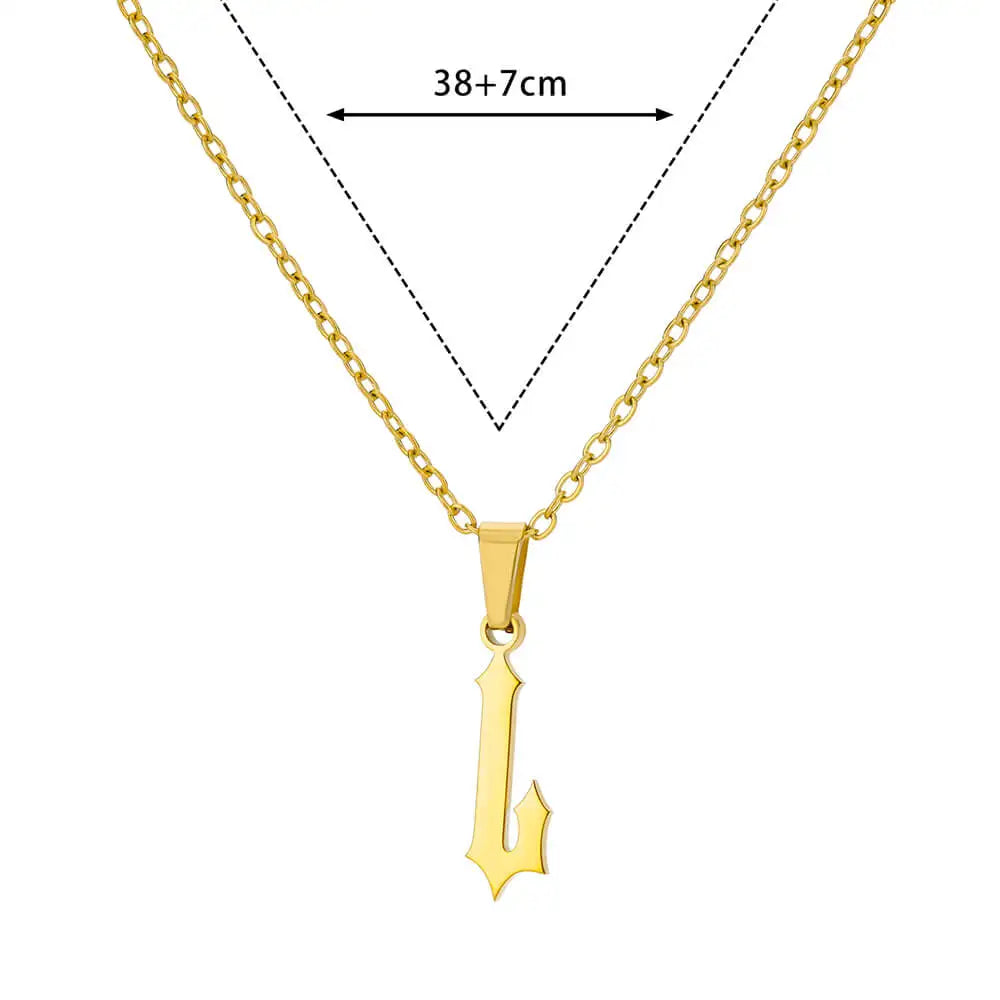 A-Z Initial Letter Stainless Steel Necklace Gold Plated Alphabet Pendant Chain BFF Necklaces For Mom Jewelry Gift collar hombre