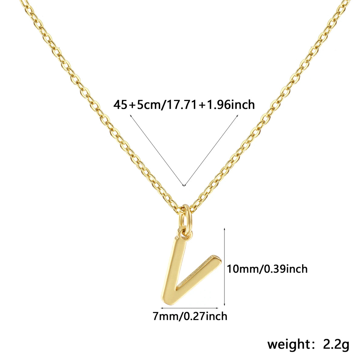 Personalized Brass " A-Z " Capital Pendant Necklace 18K Gold Plated Alphabet Initial Letter Name Jewelry For Women Gift