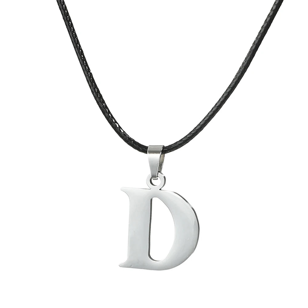 New Stainless Steel A-Z Alphabet Initial Necklace 26 English Letter Necklace For Men Women Personalize Jewelry Gifts