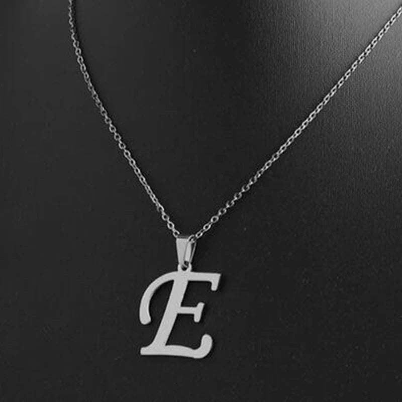 Trendy Stainless Steel A-Z Alphabet Pendant Chain Necklace For Women Personalization Initial Letters Name Necklace Jewelry Gifts