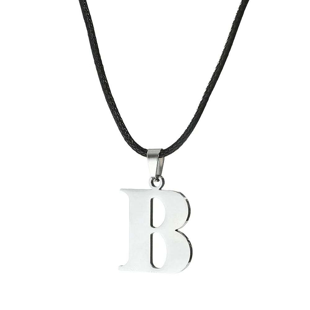New Stainless Steel A-Z Alphabet Initial Necklace 26 English Letter Necklace For Men Women Personalize Jewelry Gifts