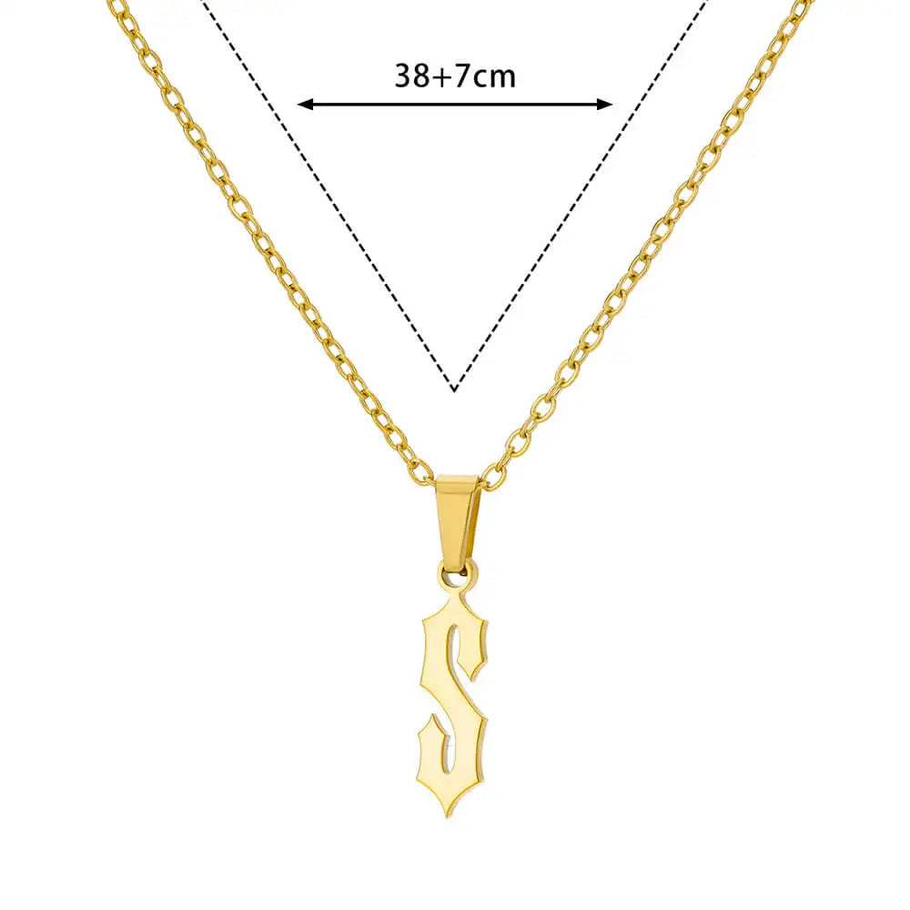 A-Z Initial Letter Stainless Steel Necklace Gold Plated Alphabet Pendant Chain BFF Necklaces For Mom Jewelry Gift collar hombre
